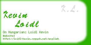 kevin loidl business card